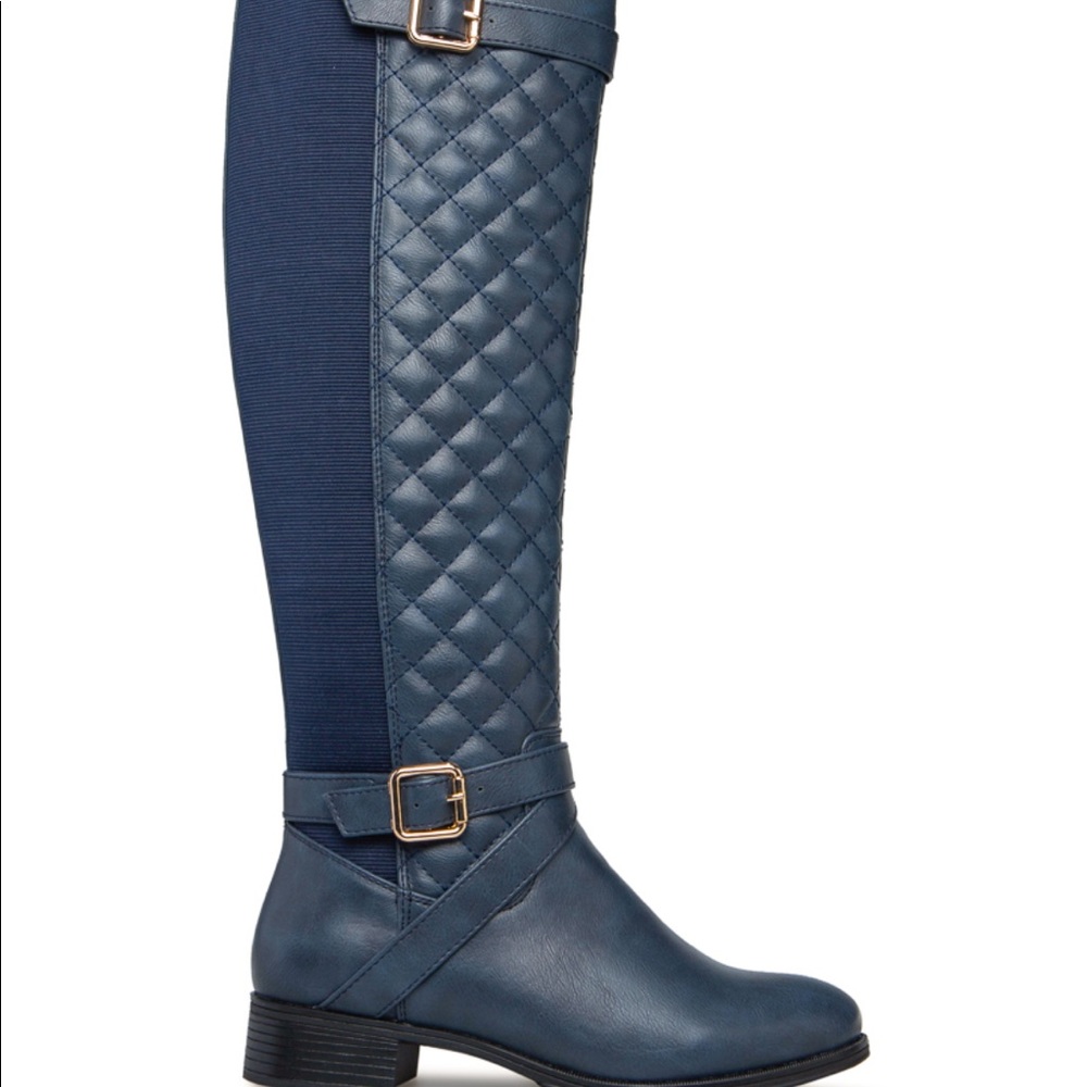 Shoe Dazzle Athalie Navy Boot, Size 9.5 Color-Navy Over the Knee Boot. NWT.